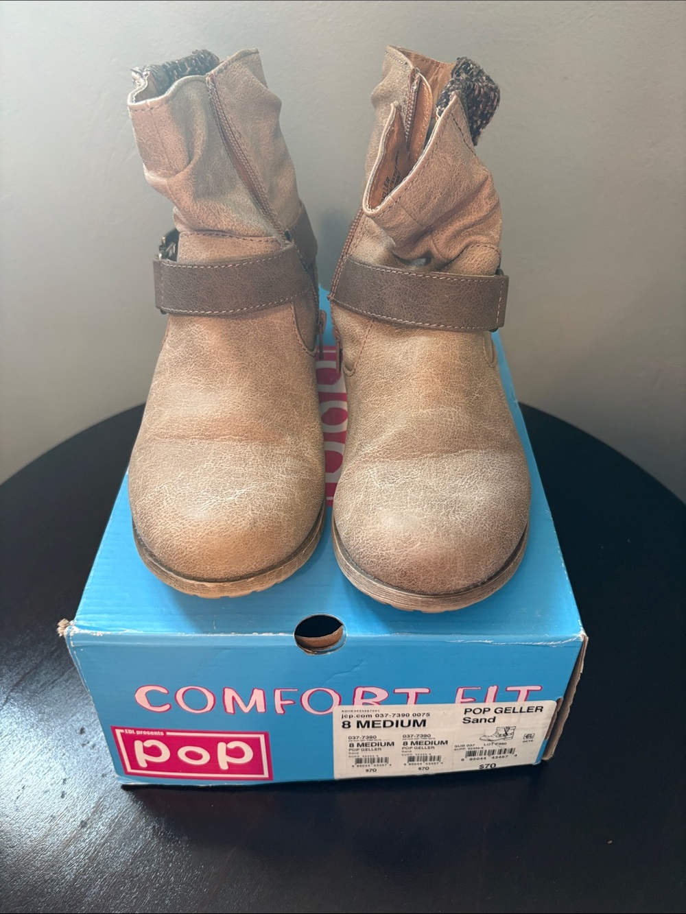 Pop Geller Sand Women's Ankle Booties - Casual Comfort - Size 8